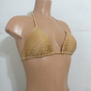 Luli Fama Gold Bikini Top